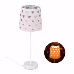 Relaxdays 4052025904258, Rose, Métal, Plastique, Textile, Blanc, E14, 1 ampoule(s), 40 W