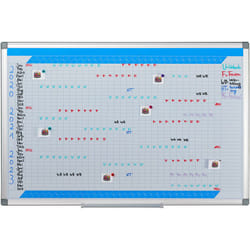 Relaxdays - Tableau, organiseur annuel, effaçable, magnétique, panneau d'organisation, plaque aimanté, 60 x 90 cm, blanc