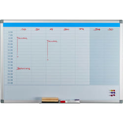 Relaxdays - Tableau, organiseur journalier, effaçable, magnétique, panneau d'organisation, aimanté, 60 x 90 cm, blanc