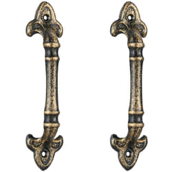 Relaxdays - Poignée de meuble vintage, lot de 2, pour portes, armoires & tiroirs, fonte de fer, 20 cm, couleur bronze
