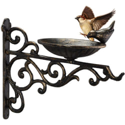 Relaxdays - Abreuvoir en fonte pour mur, bain vintage , oiseaux sauvages déco jardin HxlxP: 24x28x14cm,bronze