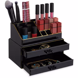 Cet organisateur de maquillage vous permet de faire de la place et de l’ordre et vous évite de devoir chercher dans votre tro ...