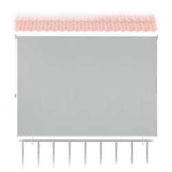 Relaxdays Store vertical, 140 x 180 cm, extérieur pour balcon, terrasse & jardin, résiste aux intempéries, gris