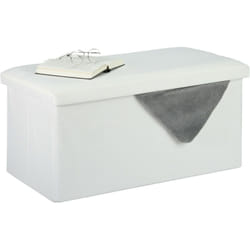 Relaxdays - Banquette, espace de rangement,effet lin,rembourré, entrée, chambre à coucher, coffre HlP 38x76,5x38,5cm,blanc