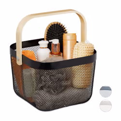 Ce panier en métal est un vrai panier à tout faire et offre un espace de rangement pour vos accessoires. La corbeille ronde d ...