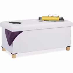 Le banc pliable avec espace de rangement est une solution 2 en 1 intelligente pour votre salon. Rangez les coussins, les couv ...