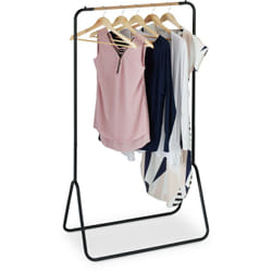 Relaxdays - Portant à vêtements, métal, porte-manteaux ouvert, support à vestes, HxLxP: 145 x 80 x 44 cm, apparence bois