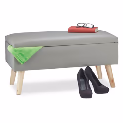 Optez pour cette banquette très élégante avec pieds en bois d'eucalyptus et assise en similicuir pour un contraste intéressan ...