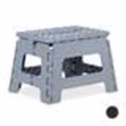 Relaxdays Tabouret pliant M portable escabeau de salle de bain 150 kg plastique 22 x 35 x 28 cm gris clair
