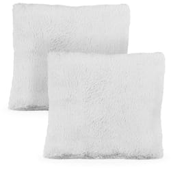 Coussin doux, lot de 2, avec remplissage, moelleux, housse amovible, décoratif, 35 x 40 cm, gris clair - Relaxdays