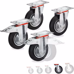 Avec ces roues vous déplacez les meubles, les palettes, machines ou appareils lourds. Pour ceci vissez simplement les roues e ...