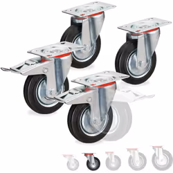 Avec ces roues vous déplacez les meubles, les palettes, machines ou appareils lourds. Pour ceci vissez simplement les roues e ...