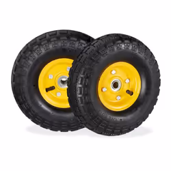 Relaxdays 10031407, Roue, Métal, Caoutchouc, Noir, Jaune, 2 pièce(s), 85 mm, 12,5 cm