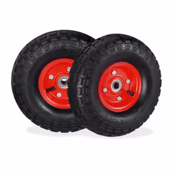 Relaxdays 10031407, Roue, Métal, Caoutchouc, Noir, Rouge, 2 pièce(s), 85 mm, 12,5 cm