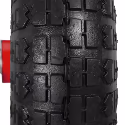 2 roues pour diable 4.1/3.5-4, avec air, axe de 136 mm, jusqu'à 136 kg, jantes acier 260x85 mm, noir-rouge - Relaxdays