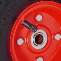 2 roues pour diable 4.1/3.5-4, avec air, axe de 136 mm, jusqu'à 136 kg, jantes acier 260x85 mm, noir-rouge - Relaxdays