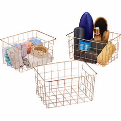 Les paniers décoratifs en métal du lot de 3 sont très polyvalents et offrent un espace de rangement élégant pour les petits o ...