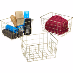 Les paniers décoratifs en métal du lot de 3 sont très polyvalents et offrent un espace de rangement élégant pour les petits o ...