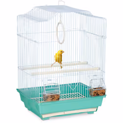 Offrez à votre ami à plumes une maison confortable grâce à cette cage pour perruches. La cage est idéale pour les petits oise ...