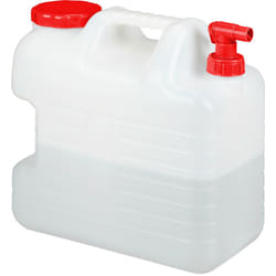 Jerricane d'eau avec robinet, couvercle à visser, bidon à eau de camping, 20 l, Sans bpa, blanc-rouge - Relaxdays