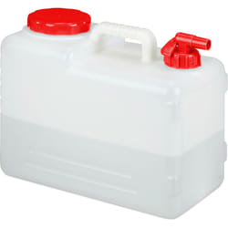 Relaxdays - Jerricane d'eau avec robinet, couvercle à visser, bidon à eau de camping, 15 l, Sans bpa, blanc-rouge