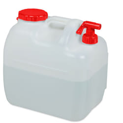 Jerricane d'eau avec robinet, couvercle à visser, bidon à eau de camping, 23 l, Sans bpa, blanc-rouge - Relaxdays