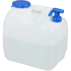 Jerricane d'eau avec robinet, couvercle à visser, bidon à eau de camping, 23 l, Sans bpa, blanc - Relaxdays