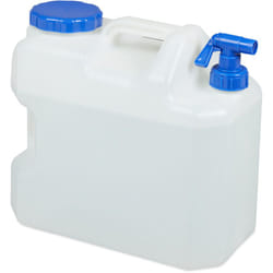 Jerricane d'eau avec robinet, couvercle à visser, bidon à eau de camping, 18 l, Sans bpa, blanc - Relaxdays
