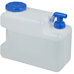 Jerricane d'eau avec robinet, couvercle à visser, bidon à eau de camping, 12 l, Sans bpa, blanc - Relaxdays