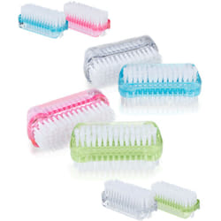 Relaxdays Brosse à ongles, jeu de 8, à deux côtés pour les mains, poils dur, plastiqueHlP :3,5x8,5x3,5 cm couleurs.