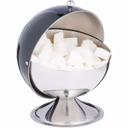 Au moment agréable du café servez des dés de sucre dans ce pot à sucre. Le couvercle roulant fixé sur le sucrier est rabattu ...