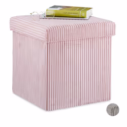 Ce pouf cube élégant avec du velours côtelé doux est une petite merveille stylée pour toute pièce. Comme pouf à côté du canap ...