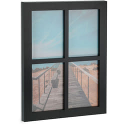 Relaxdays - Cadre photo mural, pêle-mêle, galerie collage 4 emplacements 18x13, famille, HxL : 44 x 33,5 cm, noir
