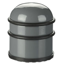 Relaxdays - Butoir de porte, lourdes portes & fenêtres, en acier inoxydable & caoutchouc, haut & rond, ∅ 7 cm, gris foncé