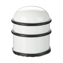 Relaxdays Butoir de porte lourdes portes & fenêtres en acier inoxydable & caoutchouc haut & rond ∅ 7 cm blanc