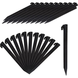 Relaxdays - Piquet de fixation, lot de 32 sardines tente, piquet ancrage sol jardin 31 cm long, plastique, noir