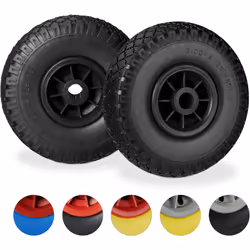 Si vous avez besoin d’une roue pour votre brouette de jardin, optez pour ce lot de 2 roues en caoutchouc increvables 3.00-4.  ...