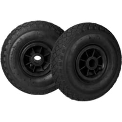 Relaxdays - Roue de brouette caoutchouc 80 kg, roue de rechange, 260 x 85 cm essieu 3.00-4 chariot diable, noir
