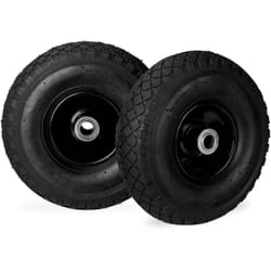 Relaxdays - Roue de diable roue brouette set de 2, roue de rechange, caoutchouc 3.00-4, 100 kg, 260 x 85 mm, noir