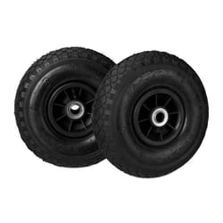 Relaxdays Roue de diable Set de 2 roues de brouette roue de rechange axe3.00-4  caoutchouc 260x85 mm 80 kg noir