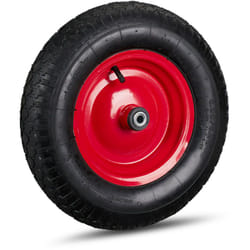 Relaxdays - Roue de brouette caoutchouc 120 kg, roue de rechange axe, caoutchouc essieu 4.80 4.00-8, 3 adaptateurs