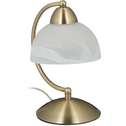 Relaxdays - Lampe de table vintage, tactile, verre et fer, réglable,décoration,E14, 230 VHlP 25x15x19cm,laiton