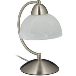 Relaxdays - Lampe de table vintage, tactile, verre et fer, réglable,décoration,E14, 230 VHlP 25x15x19cm,argenté