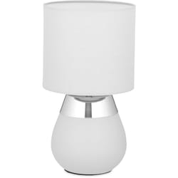 Relaxdays Lampe de table de nuit Tactile, réglable, 3 niveaux, E14 Veilleuse H x D 32,5 x 18 cm, argentée