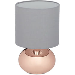 Relaxdays - Lampe chevet Tactile, réglable, moderne 3 niveaux, E14 veilleuse, câble 28x18 cm, cuivrée