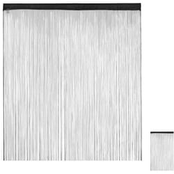 Relaxdays - Rideau fils, rideau franges, rideau de porte fenêtre, rideau 245 cm hauteur, 145x245 cm, noir
