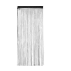 Relaxdays - Rideau fils, rideau franges, rideau de porte fenêtre, rideau hauteur 245 cm, 90x245 cm, noir
