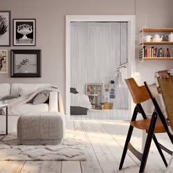 Relaxdays - Rideau fils, rideau franges, rideau de porte fenêtre, rideau hauteur 245 cm, 90x245 cm, noir