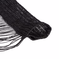 Relaxdays - Rideau fils, rideau franges, rideau de porte fenêtre, rideau hauteur 245 cm, 90x245 cm, noir - Vue supplémentaire 6