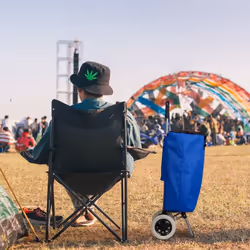 Relaxdays - Chariot de courses, pliable, 25 l sac d'achats avec roulettes, chargeable jusqu'à 10 kg, 91 x 40 x 30 cm,bleu